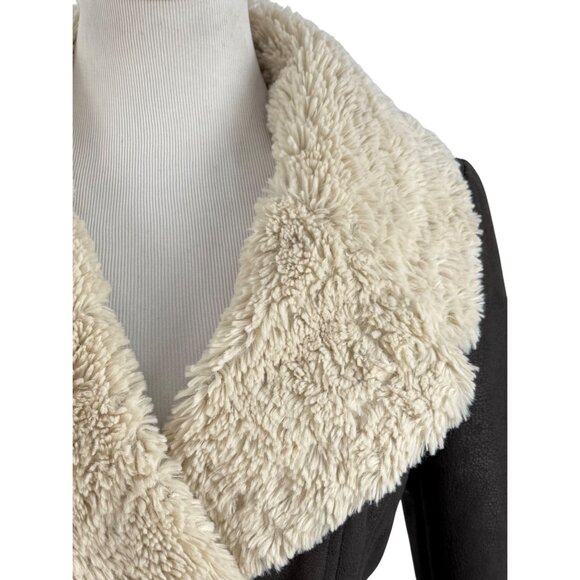 Vintage Vakko Penny Lane Faux Suede Shearling Coat 70s Boho Afghan Y2K Noughties - Picture 4 of 16